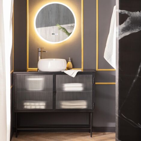 Specchio da Bagno Semicircolare con Altoparlante Bluetooth + Orologio e  Disegno Sabbiato Retroilluminato led 20W art. SPEOV3 - Vendita Online  ItaliaBoxDoccia