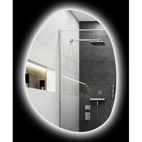 Specchio da Bagno con Luce LED Regolabile 70x5x50 cm in Vetro Temperato