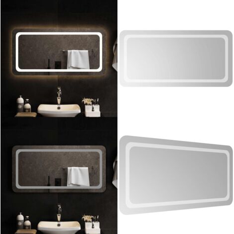 Specchio da Bagno con Luci LED 100x50 cm - Specchio da trucco - Specchio da bagno impermeabile