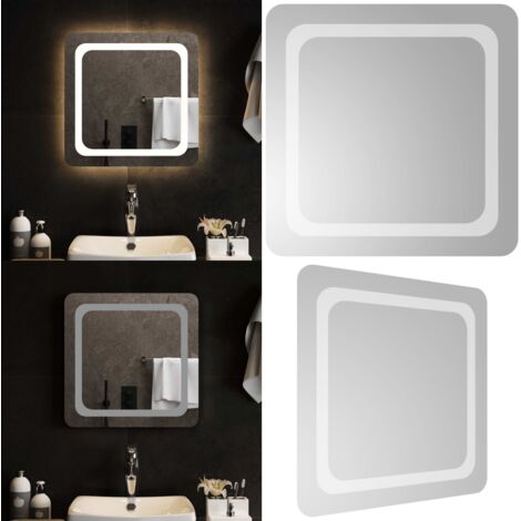 Specchio da Bagno con Luci LED 50x50 cm - Specchio da trucco - Specchio da bagno impermeabile