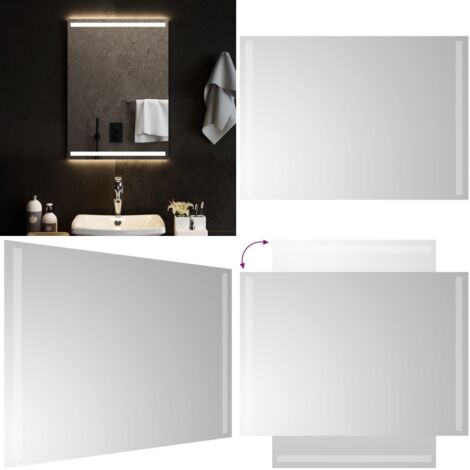 Specchio da Bagno con Luci LED 50x70 cm - Specchio da trucco - Specchio da bagno impermeabile