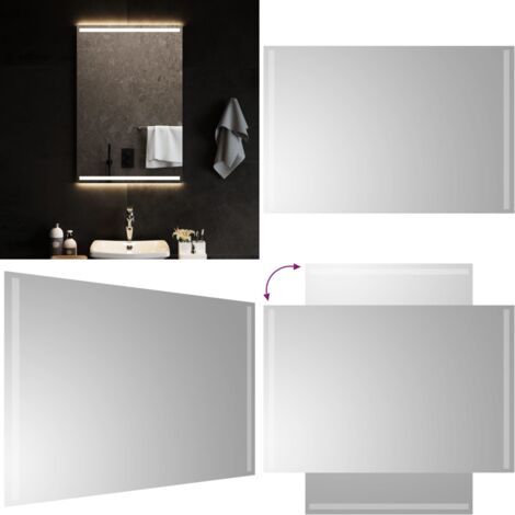 Specchio da Bagno con Luci LED 60x90 cm - Specchio da trucco - Specchio da bagno impermeabile