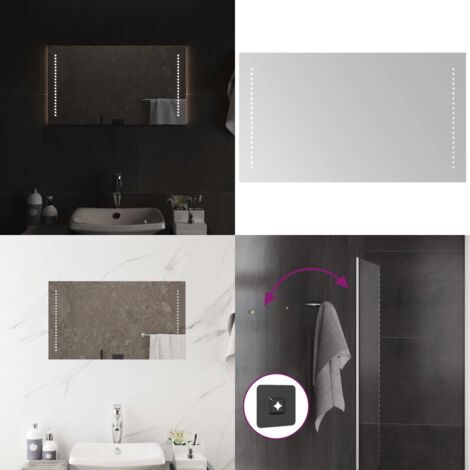 Specchio da Bagno con Luci LED 70x40 cm - Specchio da trucco - Specchio da bagno impermeabile