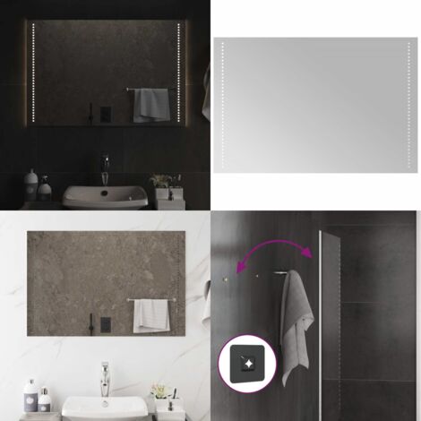 Specchio da Bagno con Luci LED 90x60 cm - Specchio da trucco - Specchio da bagno impermeabile