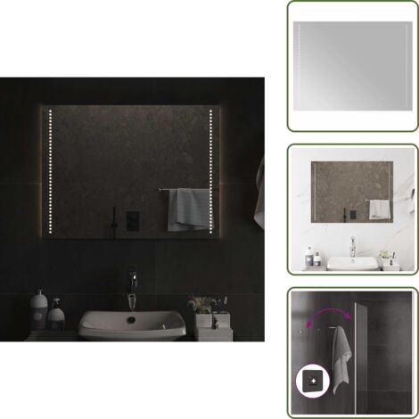 Specchio da bagno con luci LED - vidaXL Specchio da Bagno con Luci LED 80x60 cm - Specchio impermeabile