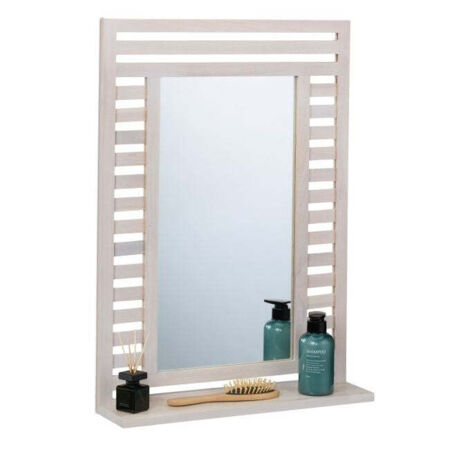 Specchio da bagno con mensola in bianco vintage