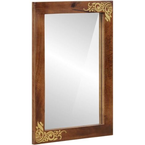 Specchio da bagno con specchio Grigio e Argento 50 x 70 x 3 cm vidaXL