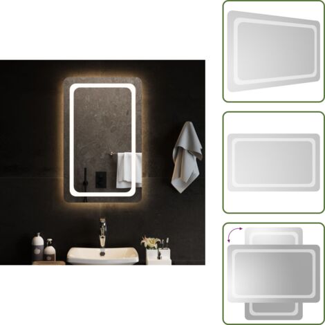 Specchio da bagno impermeabile - vidaXL Specchio da Bagno con Luci LED 50x80 cm - Specchio da parete