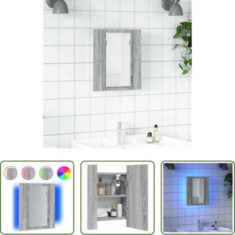 Specchio da bagno -  Mobile da Bagno Grigio Sonoma 40x12x45cm in Legno Multistrato