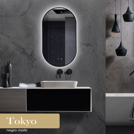 Specchio da bagno ovale con cornice retroilluminata  Modello TOKYO  [ LEDIMEX® ]