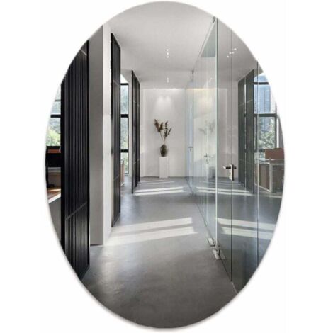 Specchio da bagno ovale moderno e semplice, specchio da bagno autoadesivo, specchio da toeletta a parete, grazioso specchio