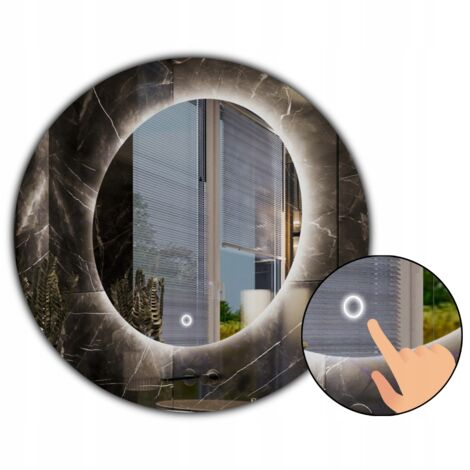 Specchio da bagno rotondo illuminato LED FI 50CM interruttore touch IP65