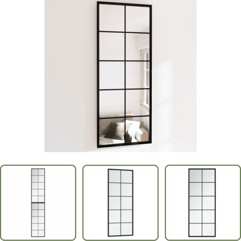 Specchio da bagno -  Specchi a Parete 2 pz Neri 100x40 cm in Metallo