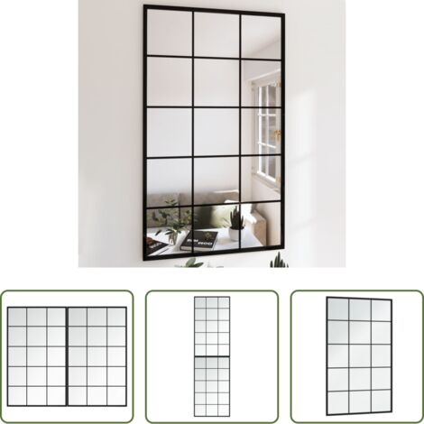 Specchio da bagno -  Specchi a Parete 2 pz Neri 100x60 cm in Metallo