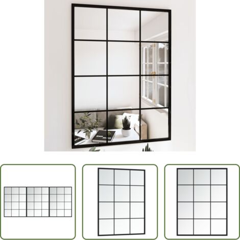 Specchio da bagno -  Specchi a Parete 3 pz Neri 80x60 cm in Metallo