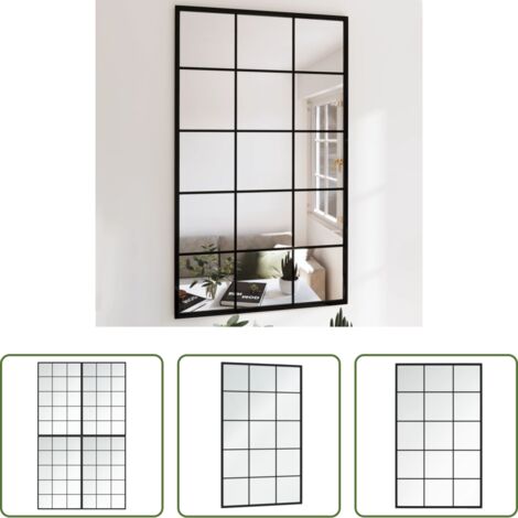 Specchio da bagno -  Specchi a Parete 4 pz Neri 100x60 cm in Metallo