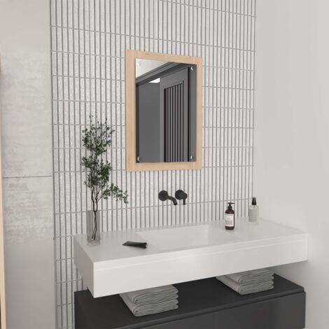 Specchio da bagno Vanguard rettangolare in Rovere, dimensioni 70 cm di lunghezza, 3,9 cm di profondità e 19,7 cm di altezza