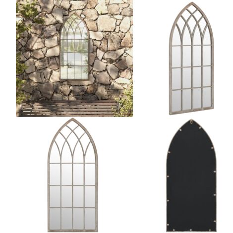 Specchio da Giardino Sabbia 100x45 cm in Ferro per Uso Esterno - Specchio in ferro - Specchio esterno
