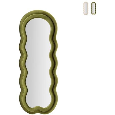 Specchio da muro cornice in velluto verde 60x4x160cm MIKI