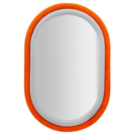Specchio da muro velluto grigio arancio 60x4x90cm ANTONY