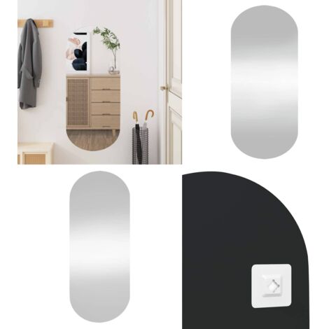 Specchio da Parete 35x80 cm Vetro Ovale - Specchio per trucco - Specchio in vetro