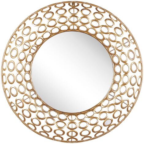 Specchio da interno tondo 80 cm con cornice in alluminio finitura oro -  Talas