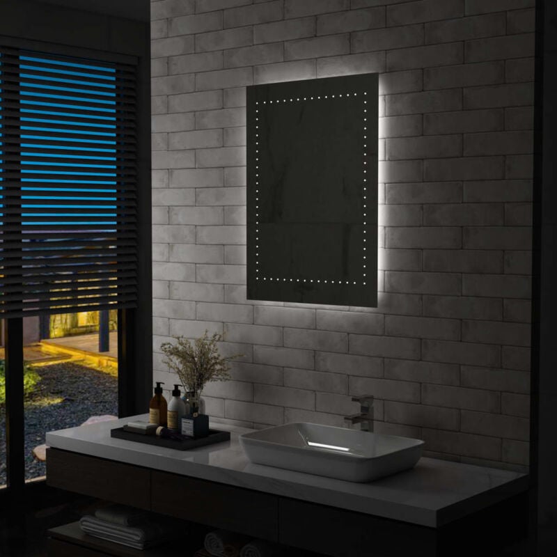 vidaXL Specchio da Parete a LED per Bagno 60x80 cm