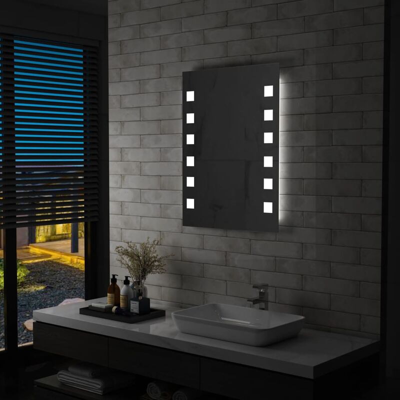 Specchio da Parete a led per Bagno 60x80 cm Vidaxl 39755