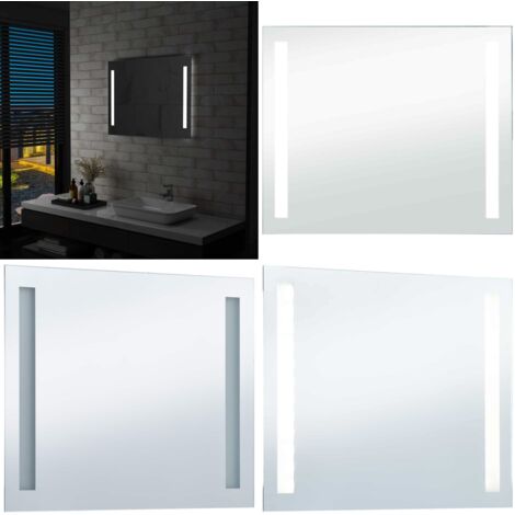 Specchio da Parete a LED per Bagno 80x60 cm - Illuminazione da bagno - Specchio da bagno LED