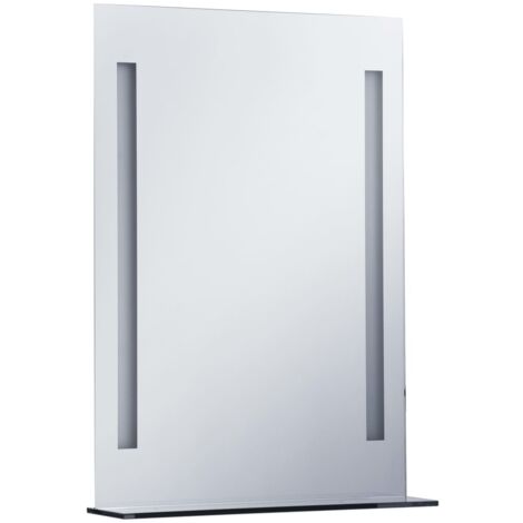 vidaXL Specchio da Parete a LED per Bagno con Ripiano Diverse Dimensioni