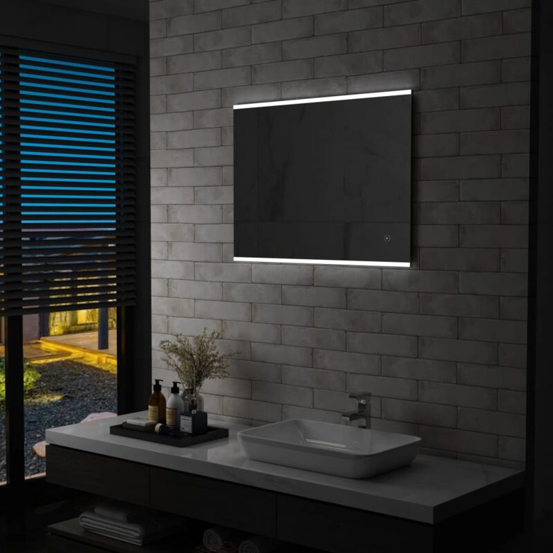 Specchio led da Bagno con Sensore Tattile 80x60 cm Vidaxl 58938