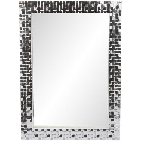 Specchio da parete a mattoncini con argento Miro Silver, da 50x70 cm argento