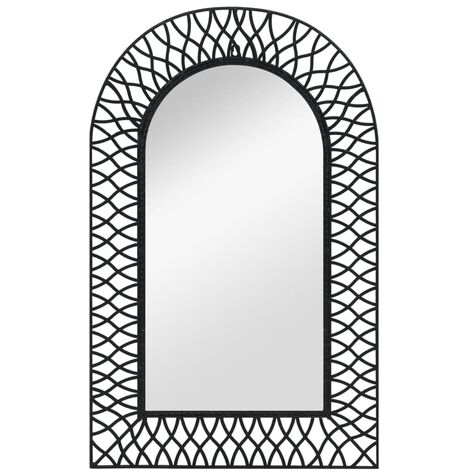 Specchio da Parete ad Arco in Acciaio Nero stile Anticato vari dimensioni dimensioni : 50x80 cm