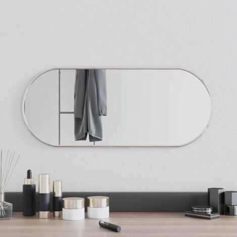 Specchio da Parete Argento 60x25 cm Ovale vidaXL