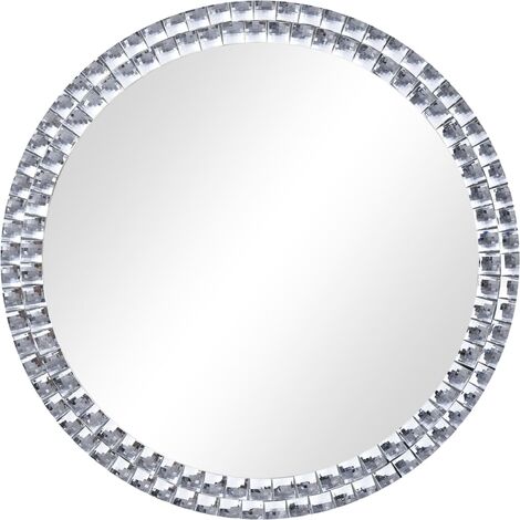 Specchio da Parete Argento 70 cm in Vetro Temperato   - Argento