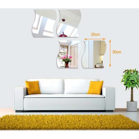 6 × 15,2 cm 6 × 6 Inches Elcoho 30 Pezzi Flessibile Specchio Fogli autoadesive plastica Specchio Piastrelle Non-Glass Specchio Adesivi per Decorazione Domestica 