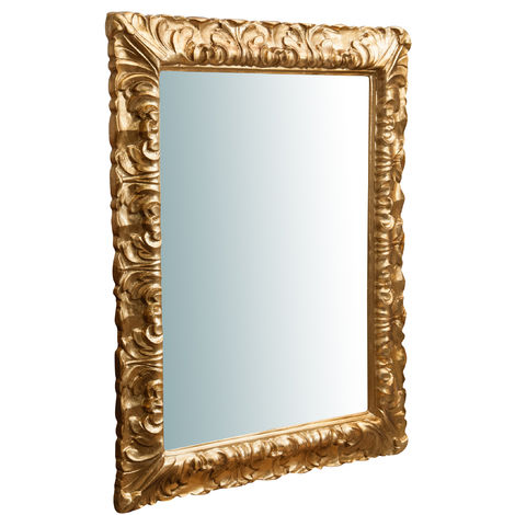 Specchio da parete barocco 90x70x5 cm Originale specchio vintage da parete con cornice lavorata Made in Italy