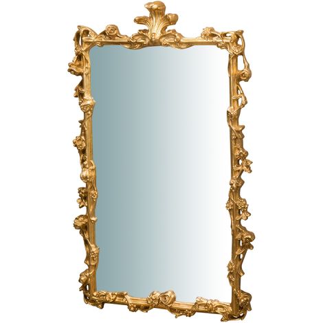 Specchio da parete barocco 98x59x6 cm Originale specchio vintage da parete con cornice lavorata Made in Italy