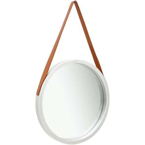 Specchio da Parete con Cinghia 50 cm Argento