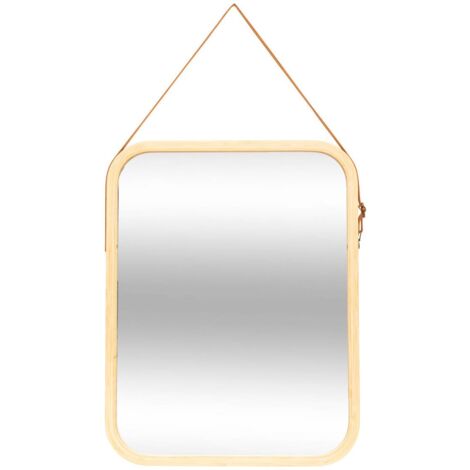 Specchio da parete con cinturino in pelle 45x35cm - 5five