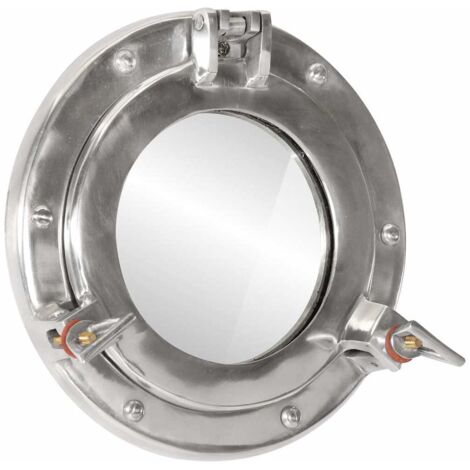 Specchio da Parete Design Oblò Ø23 cm in Alluminio e Vetro vidaXL