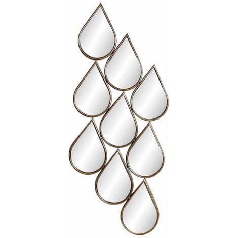 Specchio da parete DKD Home Decor Dorato Moderno Lacrima 40 x 2,5 x 100 cm