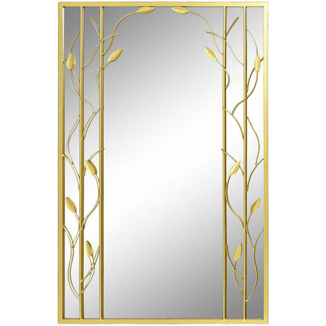 Specchio da parete DKD Home Decor Specchio Dorato Resina Foglia della  pianta (38 x 2,6 x 48 cm)
