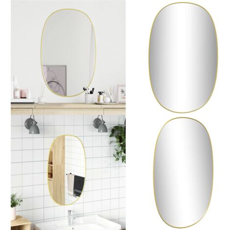 Specchio da Parete Dorato 70x45 cm - Specchio da trucco - Specchio in vetro