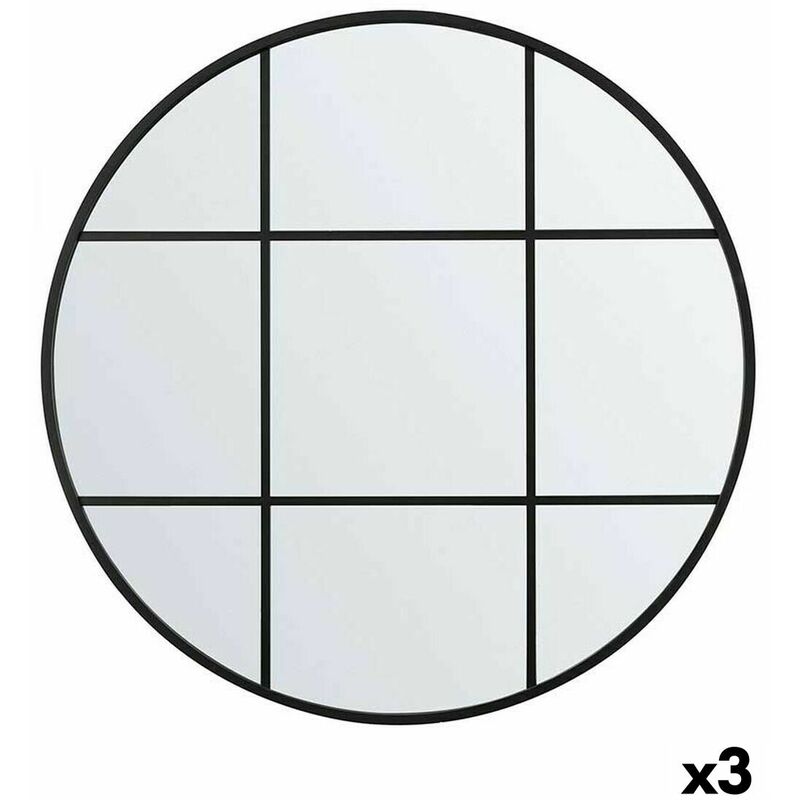 Specchio da parete Finestra Nero polistirene 80 x