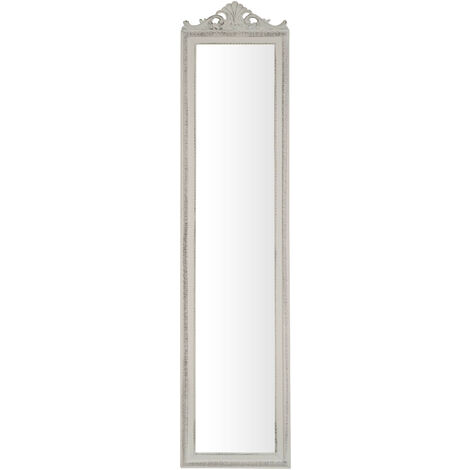 Specchio Specchiera da parete e appendere verticale/orizzontale  L90xPR4xH120 cm finitura bianco anticato