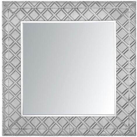 Specchio da parete in color argento 80x80 Evettes