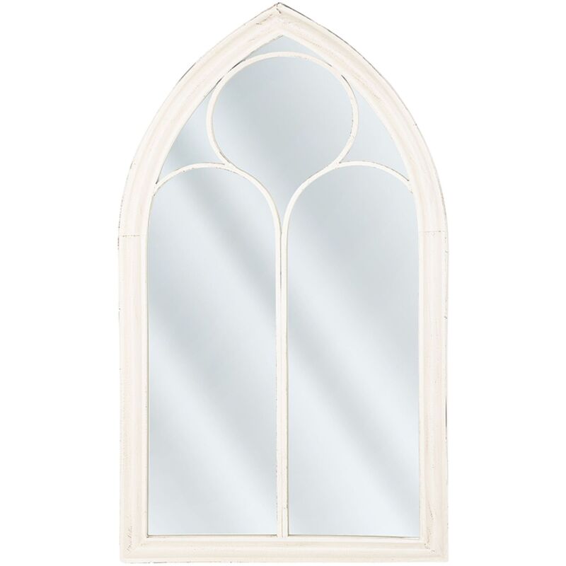 Beliani Specchio Da Parete In Color Bianco Antico 62x113 Cm Trelly