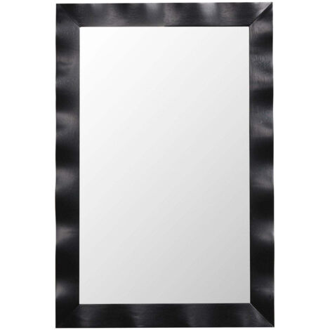 BGFYUSF Specchio da toeletta da Bagno Rustico in Stile Rustico, Specchio con Cornice in Legno ad Arco Nero, Specchio Decorativo Vintage da Parete (Un