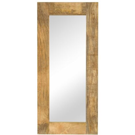 Specchio da parete in legno massello di mango 50 x 110 cm DEC022725